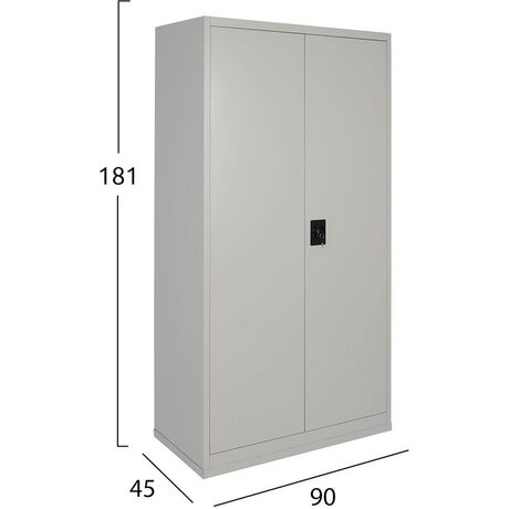 STEELEN Μεταλλική Ντουλάπα 90x45x181cm Πάχους 0.6mm/0.8mm (πάτωμα) Γαλβανιζέ με 4 Ράφια ΧΩΡΙΣ ΠΟΔΙΑ - 5 Αποθηκευτικοί Χώροι