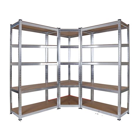VESTA Μεταλλική Γαλβανιζέ Ραφιέρα Dexion 5όροφη 90x90x180cm με Μοριοσανίδες Πάχους 5mm 24.5kg Πάχος Δοκών 0.7mm MAX Αντοχή 875kg (175kg / Ράφι)