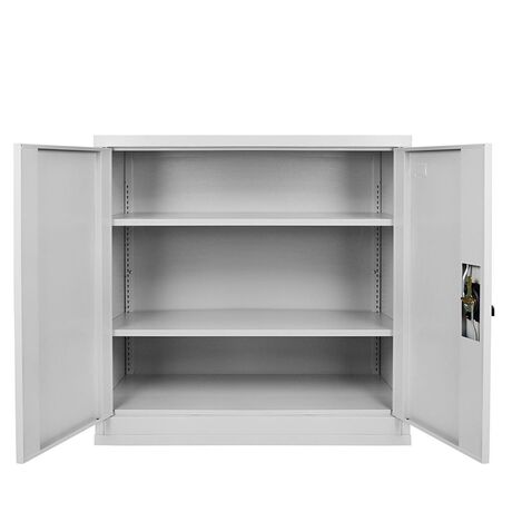 STEELEN Μεταλλική Ντουλάπα 70x40x91cm Πάχους 0.6mm/0.8mm (πάτωμα) Γαλβανιζέ με 2 Ράφια  ΧΩΡΙΣ ΠΟΔΙΑ - 3 Αποθηκευτικοί Χώροι