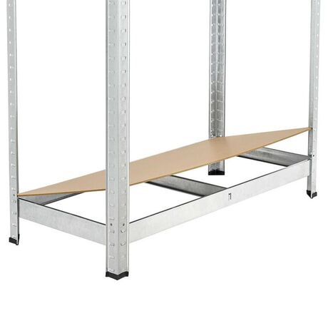 VESTA Μεταλλική Γαλβανιζέ Ραφιέρα Dexion 5όροφη 90x90x180cm με Μοριοσανίδες Πάχους 5mm 24.5kg Πάχος Δοκών 0.7mm MAX Αντοχή 875kg (175kg / Ράφι)