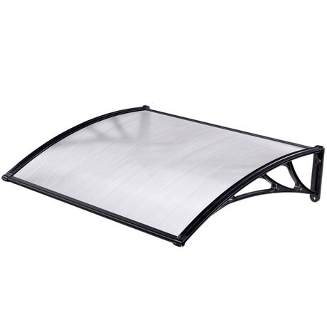 VESTA Στέγαστρο Πόρτας/Παραθύρου 100x80cm Πλαστικό ABS Αλουμίνιο Πάχους 1mm Πολυκαρμπονικό Πάνελ Πάχους 5mm 3.73kg Ανθρακί-Διάφανο