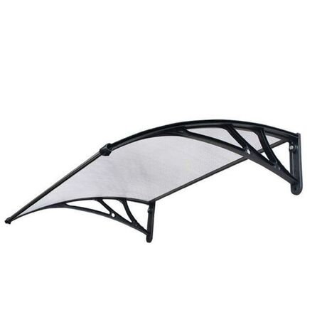 VESTA Στέγαστρο Πόρτας/Παραθύρου 120x80cm Πλαστικό ABS Αλουμίνιο Πάχους 1mm Πολυκαρμπονικό Πάνελ Πάχους 5mm 4kg Ανθρακί-Διάφανο