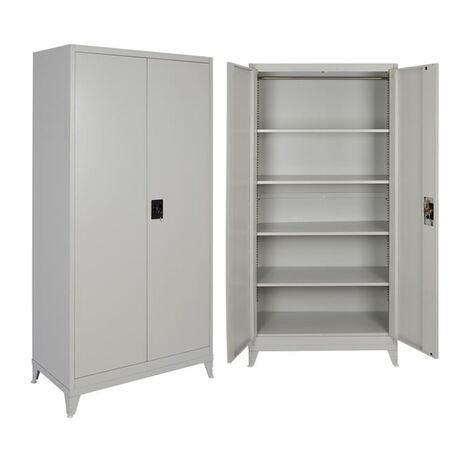 STEELEN Μεταλλική Ντουλάπα 100x45x191cm Πάχους 0.6mm/0.8mm (πάτωμα) Γαλβανιζέ 46kg με 4 Ράφια και Ρυθμιζόμενα Πόδια - 5 Αποθηκευτικοί Χώροι