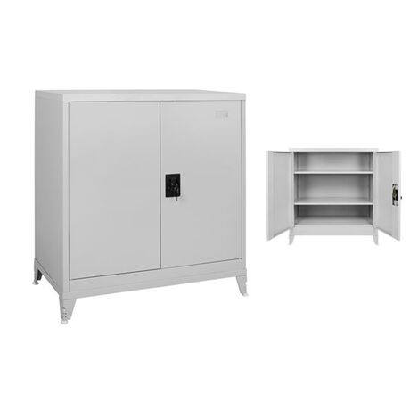 STEELEN Μεταλλική Ντουλάπα 70x40x101cm Πάχους 0.6mm/0.8mm (πάτωμα) Γαλβανιζέ με 2 Ράφια και Ρυθμιζόμενα Πόδια - 3 Αποθηκευτικοί Χώροι