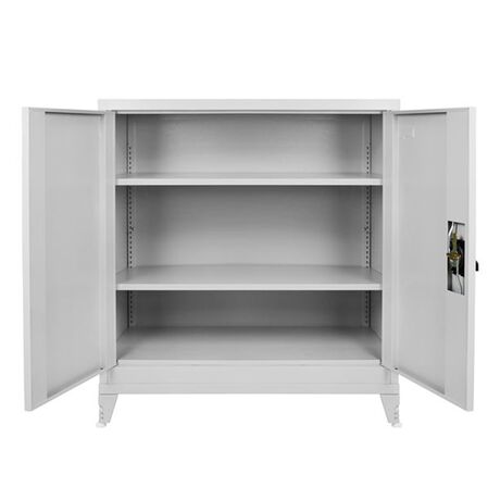 STEELEN Μεταλλική Ντουλάπα 70x40x101cm Πάχους 0.6mm/0.8mm (πάτωμα) Γαλβανιζέ με 2 Ράφια και Ρυθμιζόμενα Πόδια - 3 Αποθηκευτικοί Χώροι