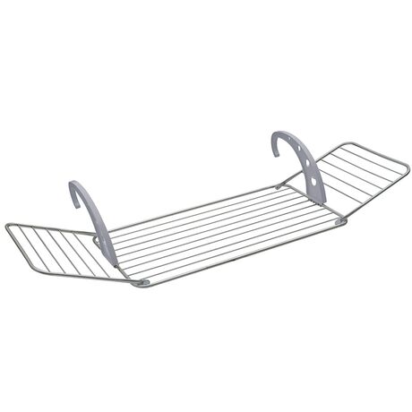 VESTA Απλώστρα Ρούχων Μπαλκονιού 175x55x29cm 100%Αλουμινίου-Πλαστικό MAX 18m Άπλώματος Αντοχή 12kg Βάρος 1.3kg Λευκό-Γκρί