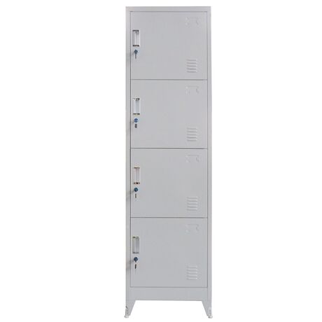 STEELEN Μεταλλική Ντουλάπα-Φοριαμός (Locker) 50x45x190cm 4 Ντουλάπια Πάχος 0.4mm 24kg Γκρι Ανοικτό