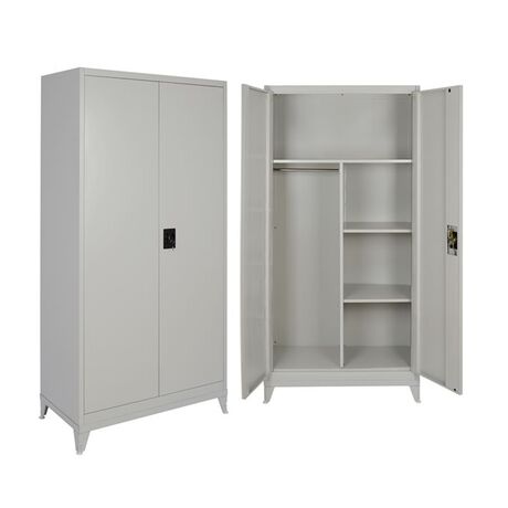 STEELEN Μεταλλική Ντουλάπα 100x45x191cm Πάχους 0.6mm/0.8mm (πάτωμα) Γαλβανιζέ με Χώρισμα και Ρυθμιζόμενα Πόδια - 5 Αποθηκευτικοί Χώροι