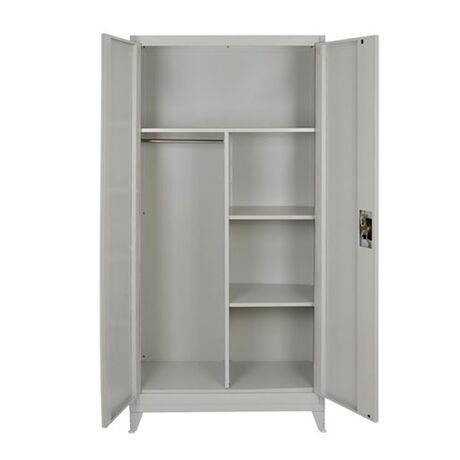 STEELEN Μεταλλική Ντουλάπα 100x45x191cm Πάχους 0.6mm/0.8mm (πάτωμα) Γαλβανιζέ με Χώρισμα και Ρυθμιζόμενα Πόδια - 5 Αποθηκευτικοί Χώροι