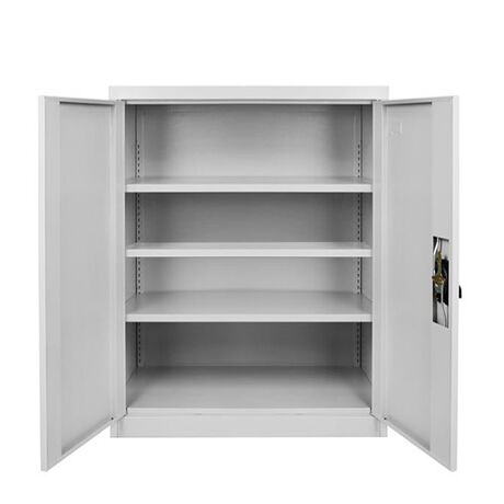 STEELEN Μεταλλική Ντουλάπα - Παπουτσοθήκη 90x45x122cm Πάχους 0.6mm/0.8mm (πάτωμα) Γαλβανιζέ με 3 Ράφια - 4 Αποθηκευτικοί Χώροι