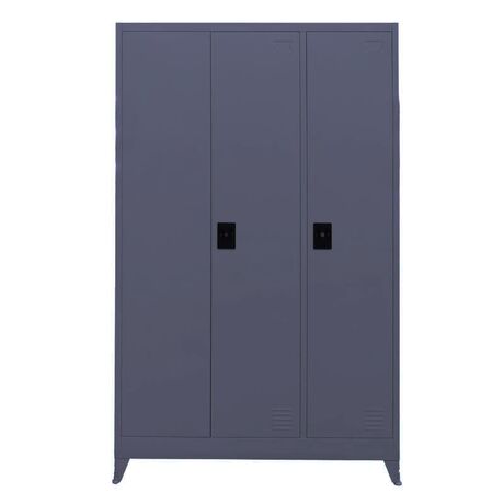 STEELEN Μεταλλική Ντουλάπα 115x45x191cm Γαλβανιζέ 3φυλλη με 5 Ράφια και Ρυθμιζόμενα Πόδια -7 Αποθηκευτικοί Χώροι 56.5kg Ανθρακί Ματ