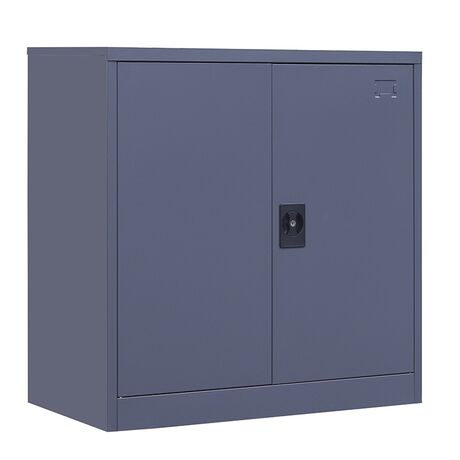 STEELEN Μεταλλική Ντουλάπα 90x45x91cm Πάχους 0.6mm/0.8mm (πάτωμα) Γαλβανιζέ με 2 Ράφια - 3 Αποθηκευτικοί Χώροι ΧΩΡΙΣ ΠΟΔΙΑ Ανθρακί Ματ