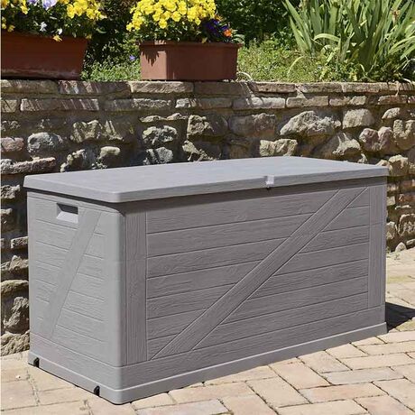 TOOMAX Ιταλίας Μπαούλο Αποθήκευσης 120x56x63cm 420lt Πλαστικό 8.5kg MULTIBOX WOOD Warm Grey