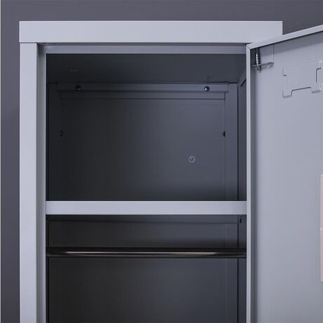 STEELEN Μεταλλική Ντουλάπα-Φοριαμός (Locker) 38x45x191cm Μονόφυλλη 23.5kg Πάχος 0.4mm Ανοικτό Γκρι 2 Ράφια- 3 Αποθηκευτικοί Χώροι 4 Ρυθμιζόμενα Πόδια