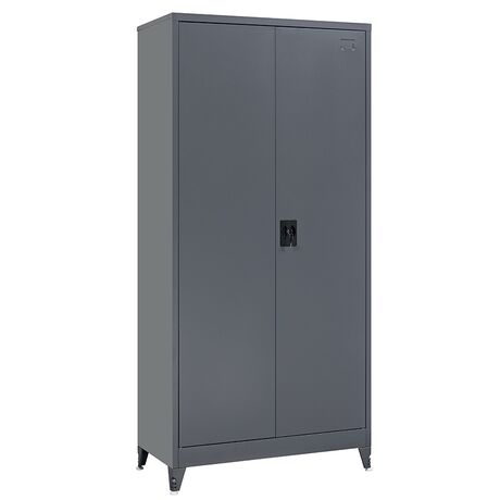 STEELEN Μεταλλική Ντουλάπα 70x40x181cm Πάχους 0.6mm/0.8mm (πάτωμα) Γαλβανιζέ με Χώρισμα και Ρυθμιζόμενα Πόδια - 5 Αποθηκευτικοί Χώροι Ανθρακί Ματ