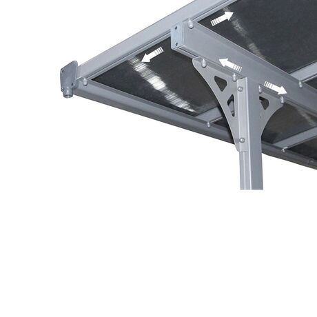 VESTA Στέγαστρο ΚήπουΒεράνταςΓκαράζ 435x300cm Αλουμίνιο Πάχους 0.8-1mm Πολυκαρμπονικό Πάνελ Πάχους 6mm Επιφάνεια 13,05m2 Ανθρακί-Διάφανο Ανθρακί