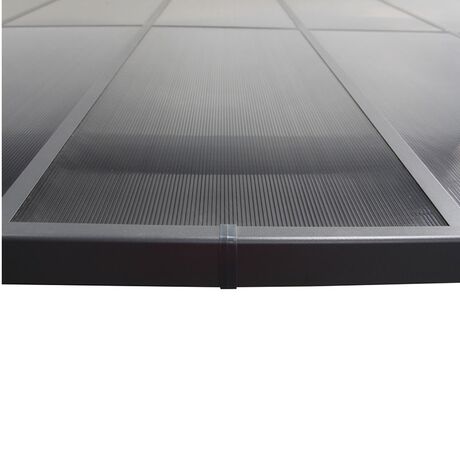 VESTA Στέγαστρο ΚήπουΒεράνταςΓκαράζ 435x300cm Αλουμίνιο Πάχους 0.8-1mm Πολυκαρμπονικό Πάνελ Πάχους 6mm Επιφάνεια 13,05m2 Ανθρακί-Διάφανο Ανθρακί