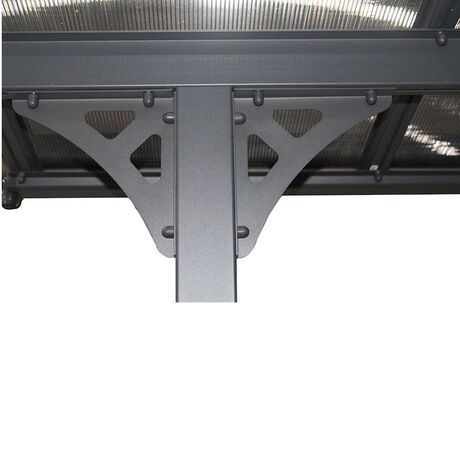 VESTA Στέγαστρο ΚήπουΒεράνταςΓκαράζ 435x300cm Αλουμίνιο Πάχους 0.8-1mm Πολυκαρμπονικό Πάνελ Πάχους 6mm Επιφάνεια 13,05m2 Ανθρακί-Διάφανο Ανθρακί
