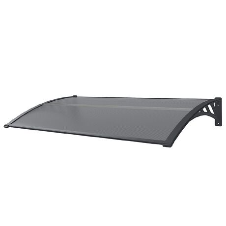 VESTA Στέγαστρο Πόρτας/Παραθύρου 150x80cm Πλαστικό ABS Αλουμίνιο Πάχους 1mm Πολυκαρμπονικό Πάνελ Πάχους 5mm 4.67kg Ανθρακί-Διάφανο Ανθρακί