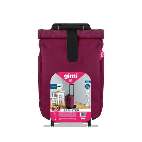 GIMI Ιταλίας Καρότσι Λαϊκής XL 50lt Μεταλλικό με Τσάντα Πολυεστέρα Τηλεσκοπικό Χερούλι Αντοχής 30kg SPRINTER VIOLET Μωβ