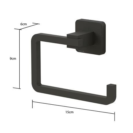 TEKNO-TEL Χαρτοθήκη WC 15x6x9cm Αλουμινίου Μαύρη Matte