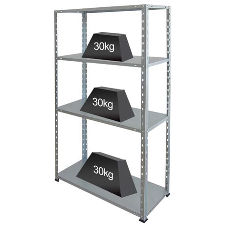 VESTA Μεταλλική Γαλβανιζέ Ραφιέρα Dexion 5όροφη 75x30x168cm 7.8kg MAX Αντοχή 150kg (30kg / Ράφι)