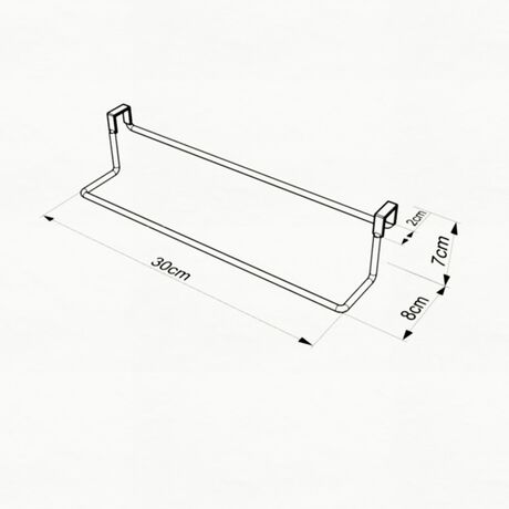 TEKNO-TEL Κρεμάστρα Πετσέτας Ντουλαπιού 30x8x7cm Επιχρωμιωμένο Ατσάλι