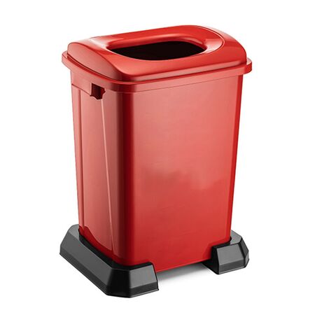 Κάδος Ανακύκλωσης 50lt με Πλαστική Βάση 42.5x35x60cm με Άνοιγμα 23.7x18.7cm στο Καπάκι Πλαστικός 2.07kg Κόκκινο