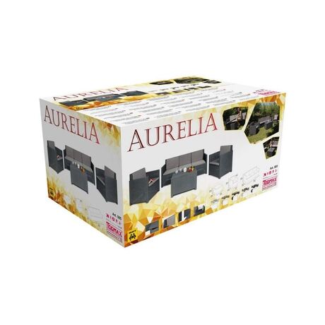 TOOMAX ITALY Καθιστικό-Σαλόνι Κήπου 5 Ατόμων + Τραπέζι Κήπου με Αποθηκευτικό Χώρο Πολυπροπυλένιο Rattan Taupe AURELIA 5 SEATS