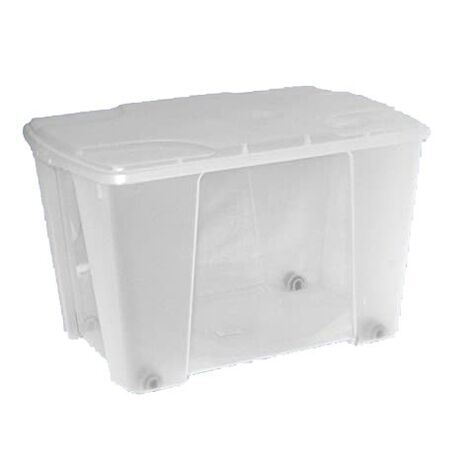 ARTPLAST Ιταλίας Κουτί Αποθήκευσης 56.5x39x35cm Πλαστικό 51lt με Ρόδες Βάρος 2kg Διάφανο με Διάφανο Καπάκι