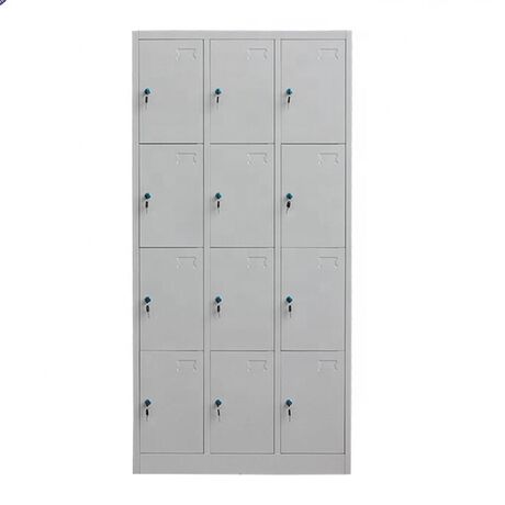 STEELEN Μεταλλική Ντουλάπα - Φοριαμός (Locker) 90x40x185cm 12 Θέσεων ΧΩΡΙΣ ΠΟΔΙΑ Πάχος 0.4mm 42kg Γκρι Ανοικτό