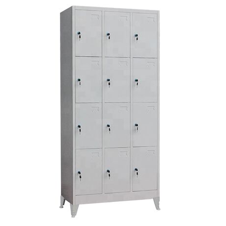 STEELEN Μεταλλική Ντουλάπα - Φοριαμός (Locker) 90x40x195cm 12 Θέσεων με Ρυθμιζόμενα Πόδια Πάχος 0.4mm 42kg Γκρι Ανοικτό