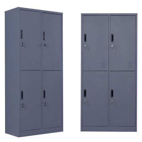 STEELEN Μεταλλική Ντουλάπα - Φοριαμός (Locker) 90x45x180cm 4 Θέσεων Πάχος 0.4mm 46kg ΧΩΡΙΣ ΠΟΔΙΑ Ανθρακί Ματ ΧΩΡΙΣ ΠΟΔΙΑ