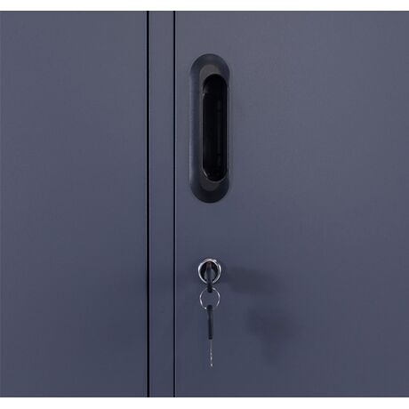 STEELEN Μεταλλική Ντουλάπα - Φοριαμός (Locker) 90x45x190cm 6 Ντουλάπια-12 Αποθηκευτικοί Χώροι Πάχος 0.4mm με Ρυθμιζόμενα Πόδια 48kg Ανθρακί Ματ