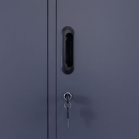 STEELEN Μεταλλική Ντουλάπα - Φοριαμός (Locker) 38x45x180cm ΧΩΡΙΣ ΠΟΔΙΑ 3 Αποθηκευτικοί Χώροι 22kg Πάχος 0.4mm Χωρίς Πόδια Ανθρακί Ματ