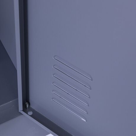 STEELEN Μεταλλική Ντουλάπα - Φοριαμός (Locker) 38x45x180cm ΧΩΡΙΣ ΠΟΔΙΑ 3 Αποθηκευτικοί Χώροι 22kg Πάχος 0.4mm Χωρίς Πόδια Ανθρακί Ματ
