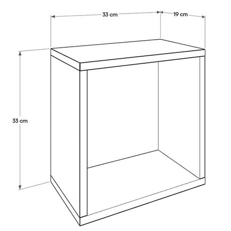 Ράφι Τοίχου Διακοσμητικό Κουτί 33x19x33cm Ξύλινο Tori 3.11kg RAF033TT