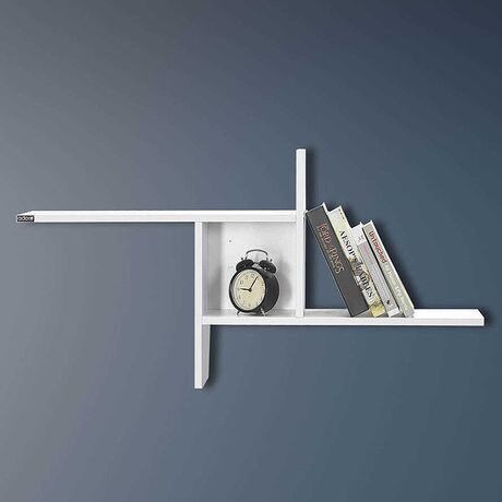 Ράφι Τοίχου Διακοσμητικό 100x18x50cm Ξύλινο Λευκό Γυαλιστερό 4.2kg RAF04DD