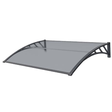 VESTA Στέγαστρο Πόρτας/Παραθύρου 150x120cm Πλαστικό ABS Αλουμίνιο Πάχους 1mm Πολυκαρμπονικό Πάνελ Πάχους 5mm 6.38kg Ανθρακί-Διάφανο Ανθρακί