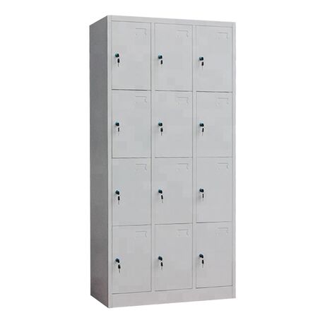 STEELEN Μεταλλική Ντουλάπα - Φοριαμός (Locker) 90x40x185cm 12 Θέσεων ΧΩΡΙΣ ΠΟΔΙΑ Πάχος 0.4mm 42kg Γκρι Ανοικτό