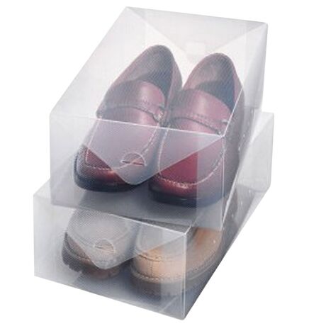 ORDINETT Ιταλίας Θήκη Υποδημάτων 34x21x13cm 9.2lt Πολυπροπυλένιο 0.38kg Σετ 2 Τεμαχίων BOXES LARGE TOP CLASS WHITE Διάφανο