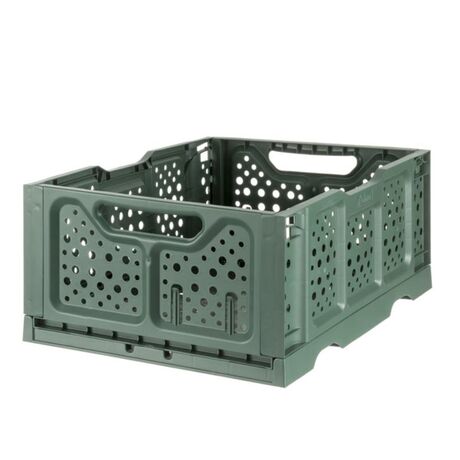 BAMA Ιταλίας Τελάρο Πολλαπλών Χρήσεων 40x30x17cm Πτυσσόμενο/Στοιβαζόμενο Χωρητικότητα 20lt Πλαστικό 0.55kg Πράσινο με Λαβές