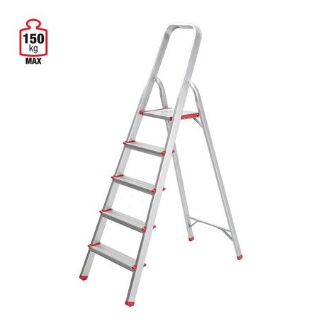 VESTA Σκάλα Aλουμινίου 4+1 Σκαλιά 44x80x147cm Αντοχής 150kg Βάρους 3.5kg