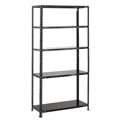 VESTA Μεταλλική Γαλβανιζέ Ραφιέρα Dexion 5όροφη 75x30x168cm 7.8kg MAX Αντοχή 150kg (30kg / Ράφι) Μαύρη