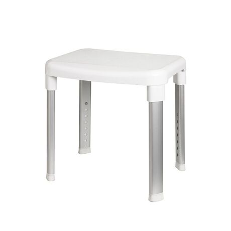 Κάθισμα-Καρέκλα Μπάνιου 34x42x42.cm με Ρυθμιζόμενο Ύψος MAX Αντοχή 130kg Βάρος 3.2kg Αλουμινίου-Πλαστικό Λευκό