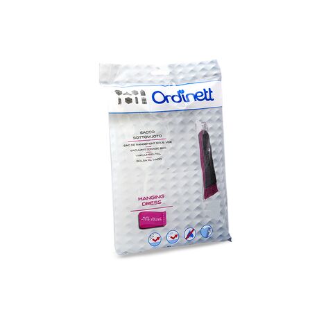 ORDINETT Ιταλίας Hanging Suit Κρεμαστή Θήκη Ρούχων 67 x 90cm με Βαλβίδα Αναρρόφησης  Διάφανο