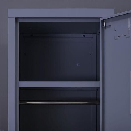 STEELEN Μεταλλική Ντουλάπα-Φοριαμός (Locker) 38x45x191cm Μονόφυλλη 23.5kg Πάχος 0.4mm Ανθρακί 2 Ράφια- 3 Αποθηκευτικοί Χώροι 4 Ρυθμιζόμενα Πόδια