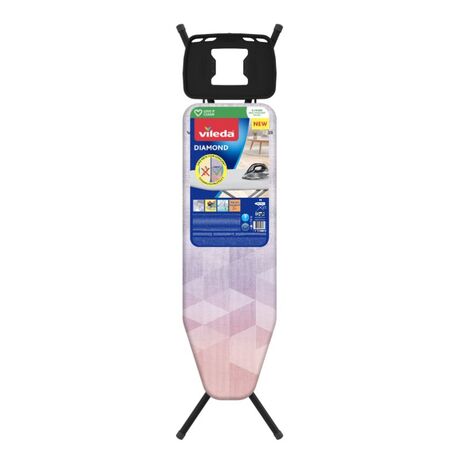 VILEDA Σιδερώστρα Ατμού Μέταλλο Βαμμένο 128x30x74-97cm με Σχάρα και Κλείδωμα Ασφαλείας 5.65kg Μαύρη Diamond Γερμανίας