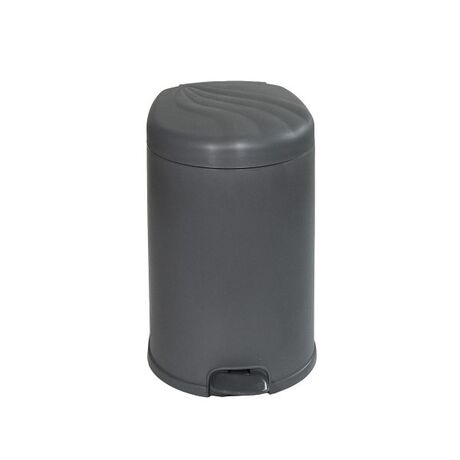 Κάδος Μπάνιου Πεντάλ 10lt Ø24.3x33.5cm Εσωτερικό Κάδο Ø20x26.5cm 6lt Πλαστικό Ανθρακί Φαντασία Ελλάδας