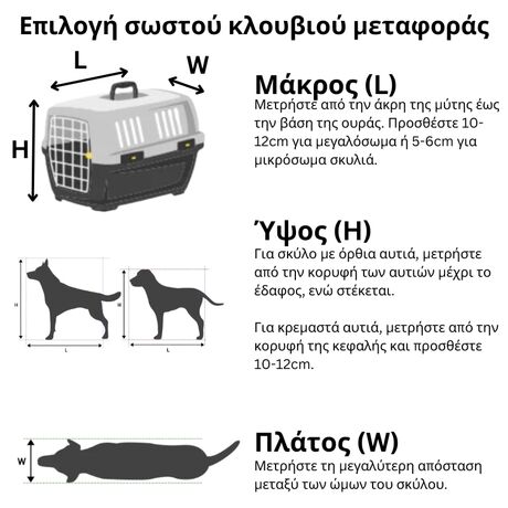 VESTA Κλουβί Μεταφοράς Κατοικιδίου Με Ροδάκια 51x68x48cm IATA PetCarrier 3 Small/Medium Πλαστικό 6.2kg Λευκό Πάγου-Ραφ